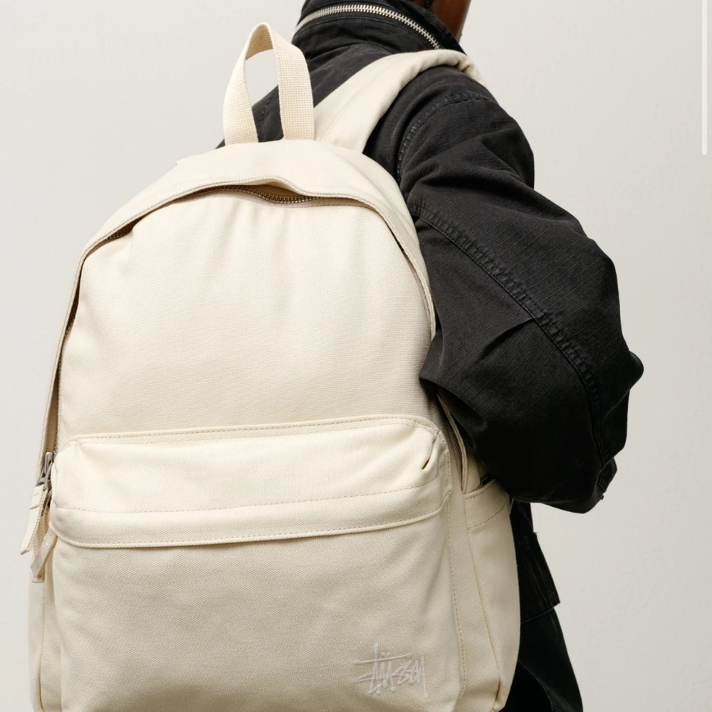 Stussy Cream Backpack with Modern Minimalist Design